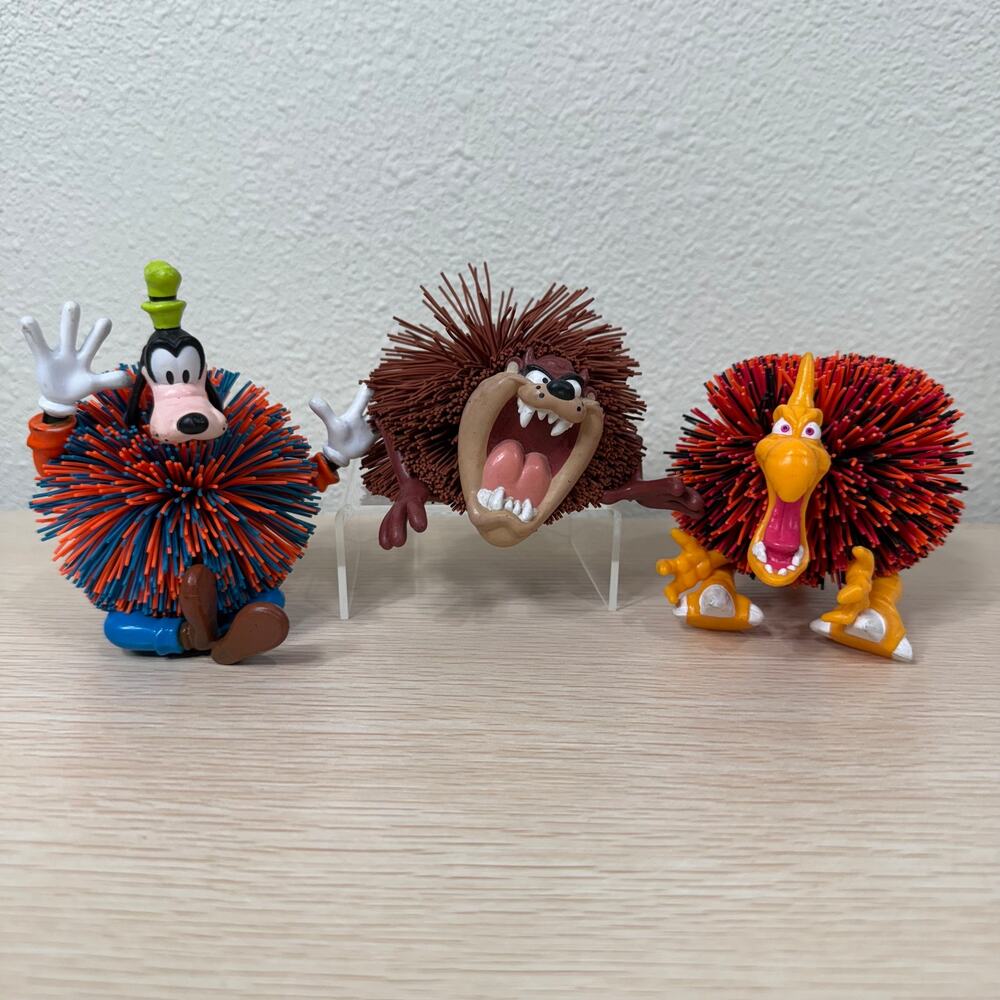 Vintage 90s Koosh Ball Taz Loony Tunes Goofy Vultor Oddzon Dinosaur Dragon Lot